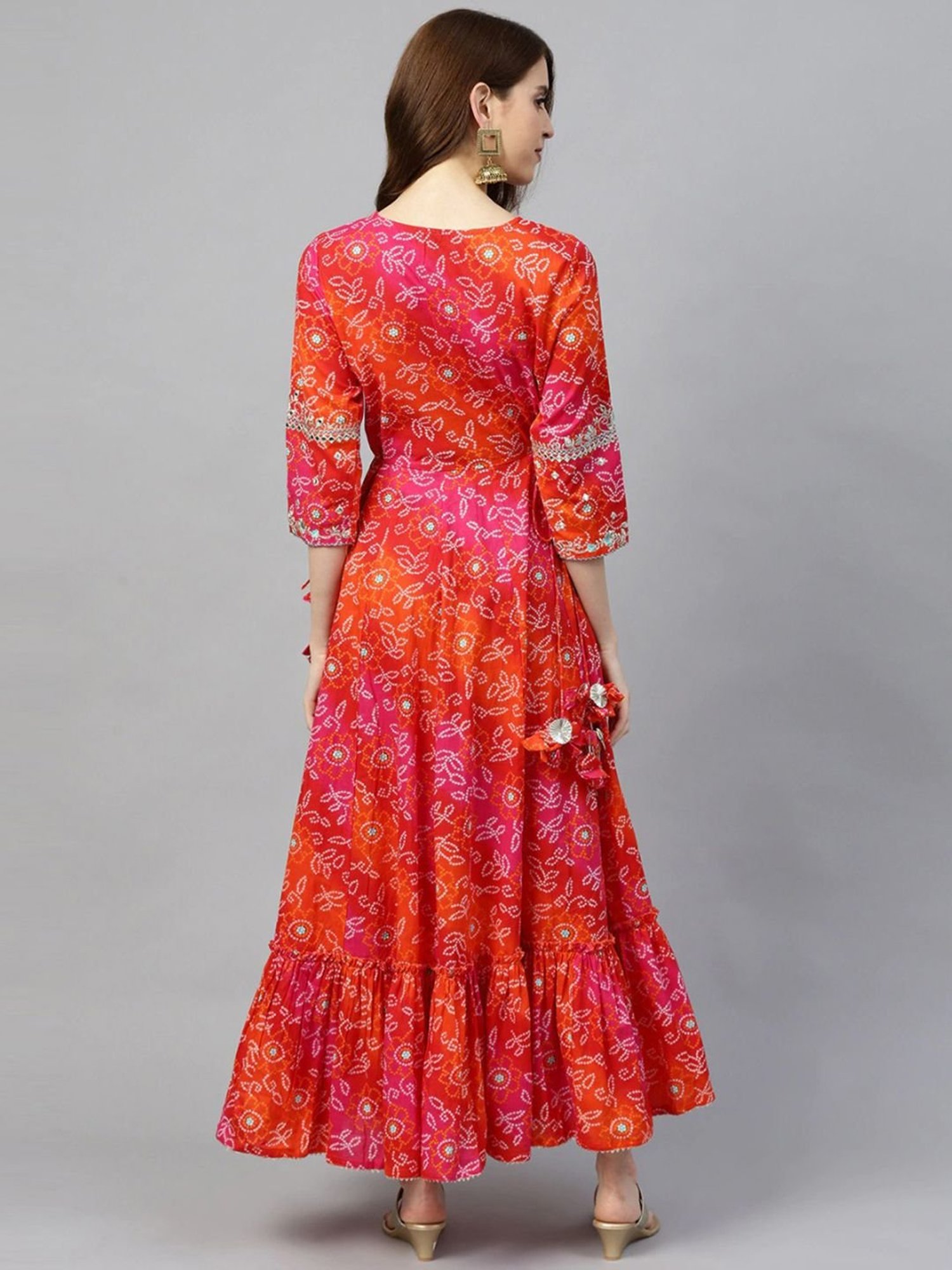 Saffron Threads Black Printed Straight Kurta