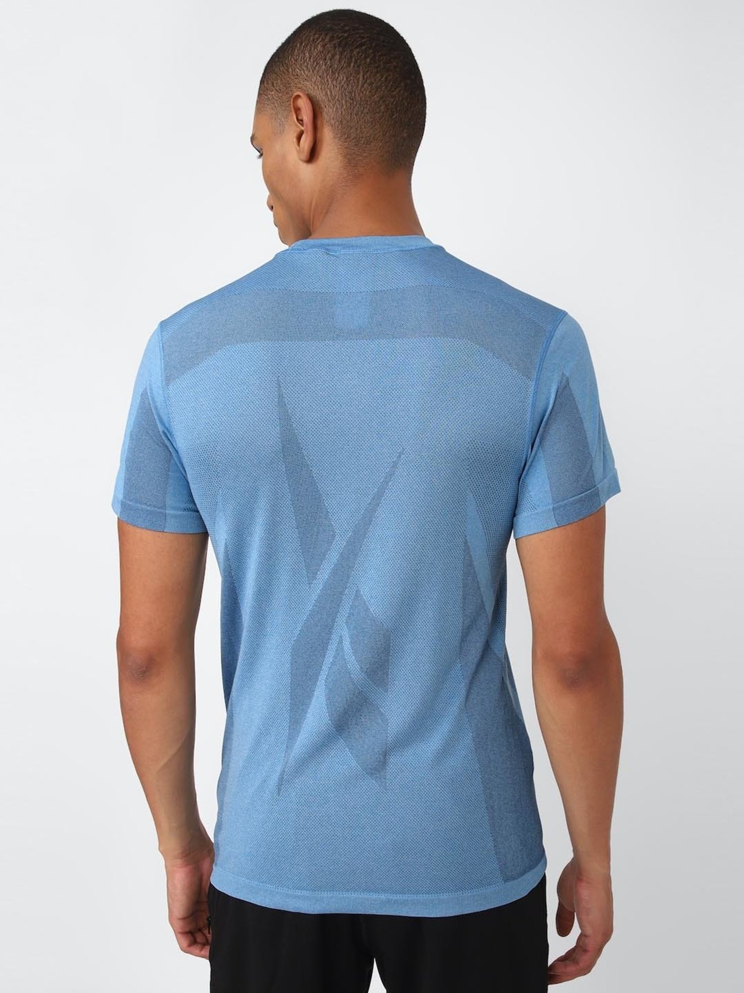 Reebok Blue Cotton Regular Fit T-Shirt