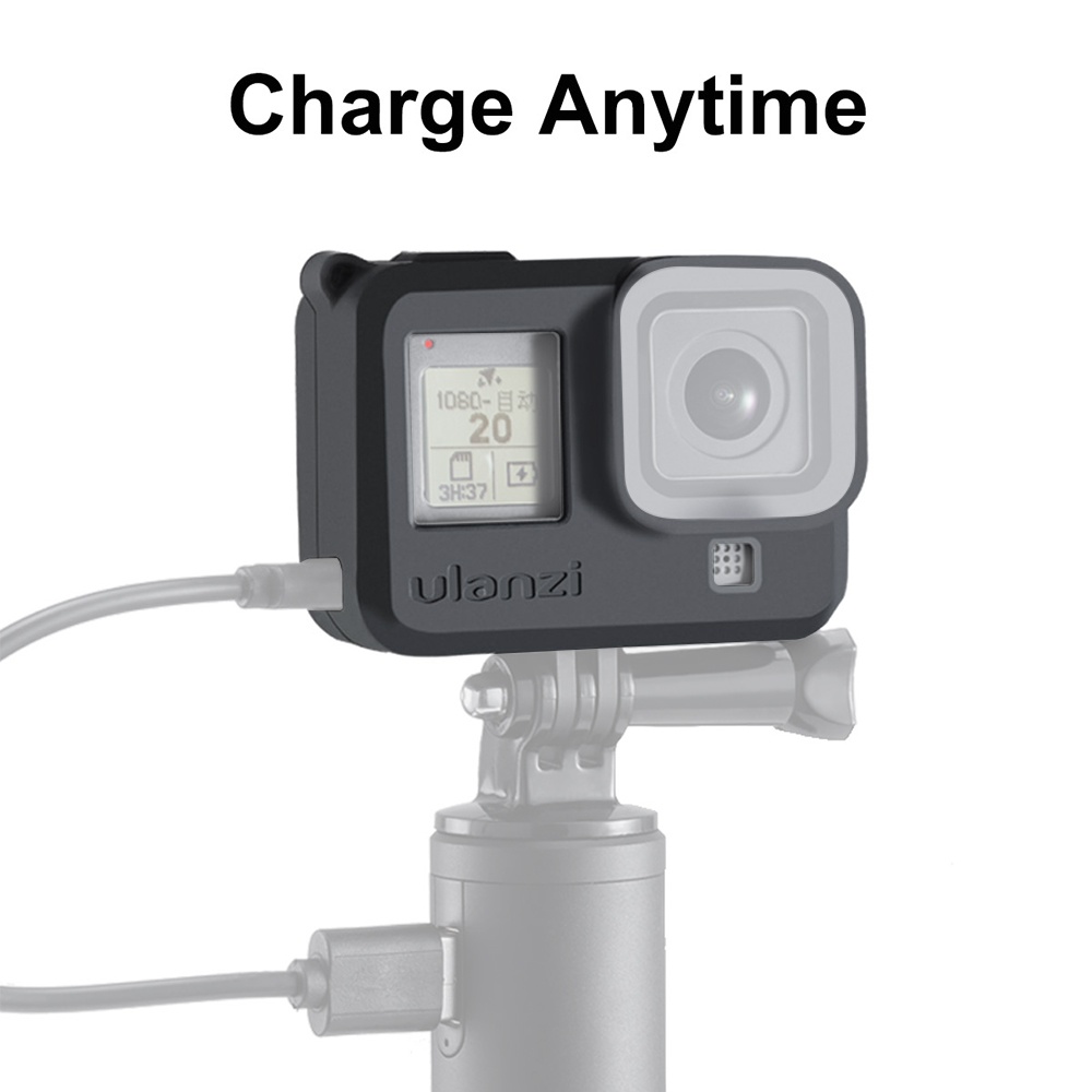 Ulanzi G8-3 Soft Silicone Camera Protective Case with Camera Lens Cap Droproof Vlogging Case Cage Kit Compatible with GoPro Hero 8 Black