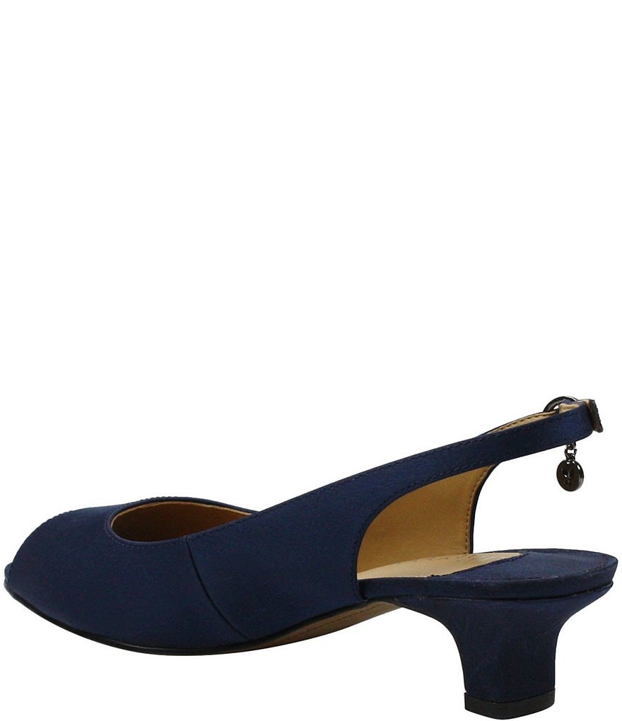 J. Renee Jenvey Satin Peep Toe Sling Pumps