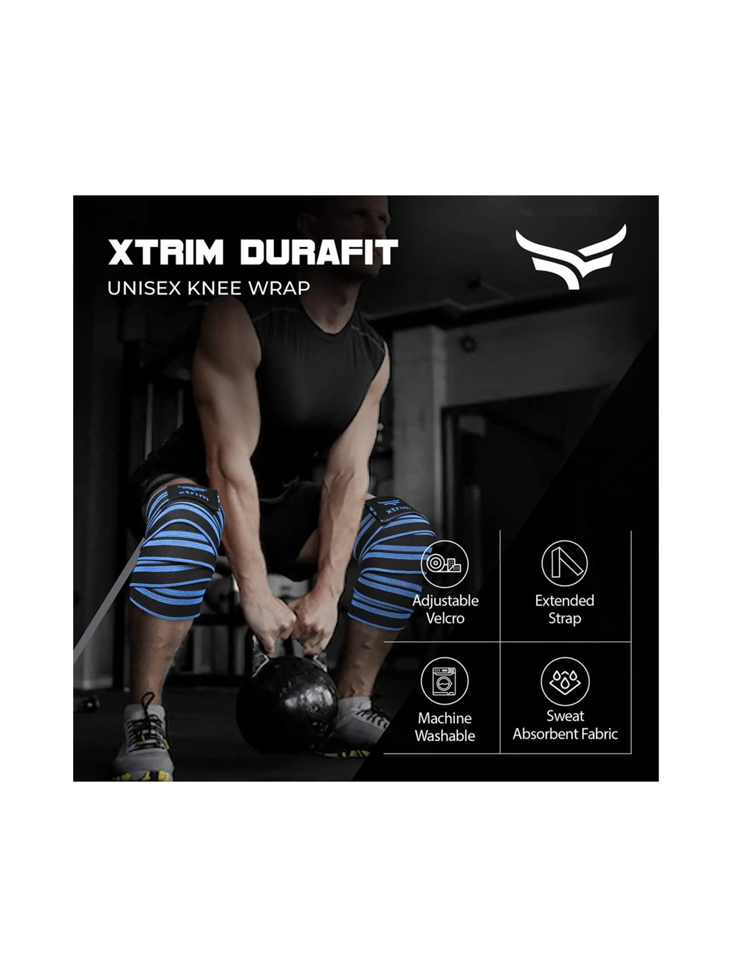 Xtrim Set of 2 Knee Wrap (Blue)