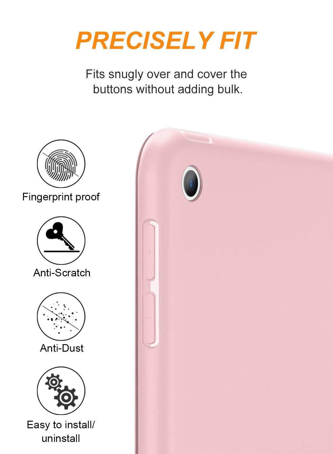 DTTO iPad 9.7 Case 2018 iPad 6th Generation Case/2017 iPad 5th Generation Case, Slim Fit Lightweight Smart Cover with Soft TPU Back Case for iPad 9.7 2018/2017 [Auto Sleep/Wake] - Rose Gold