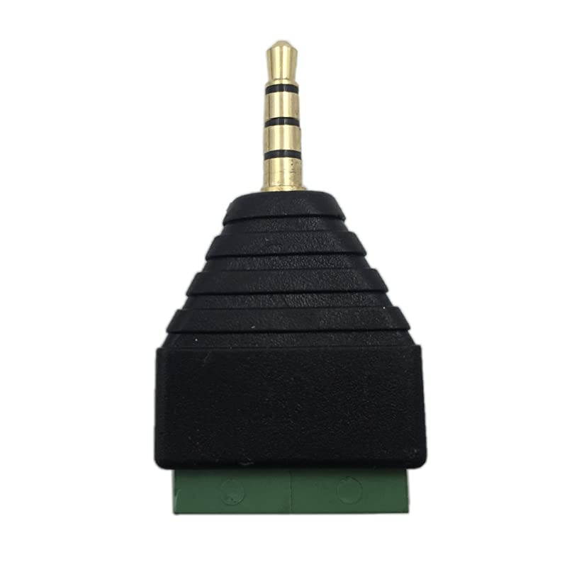 3.5mm 4 Pole Stereo TRRS Audio Video Male to 4 Screw Terminal Female Headphone Replacement Solderless Balum Converter Adapter (2-Pack)