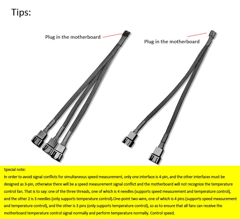 10.6" 4Pin/3Pin Computer Case Fan Power Splitter Cable Extension cable For Desktop PC Motherboard PWM Chassis Fan - F/M Female to Male