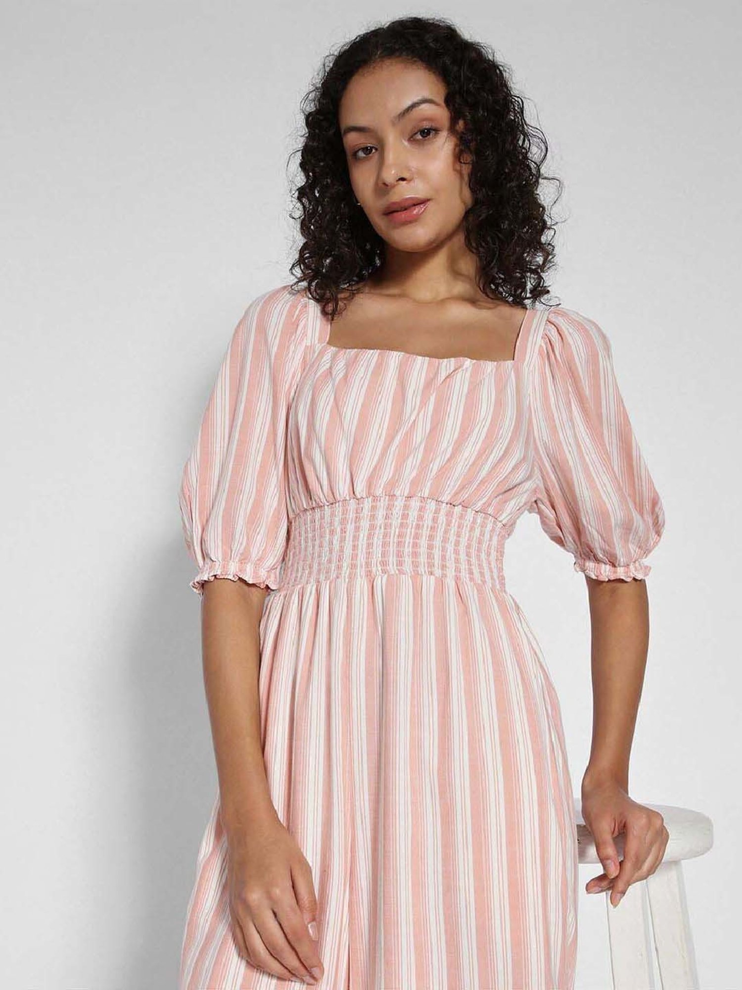 American Eagle Outfitters Pink Striped Jumpsuit