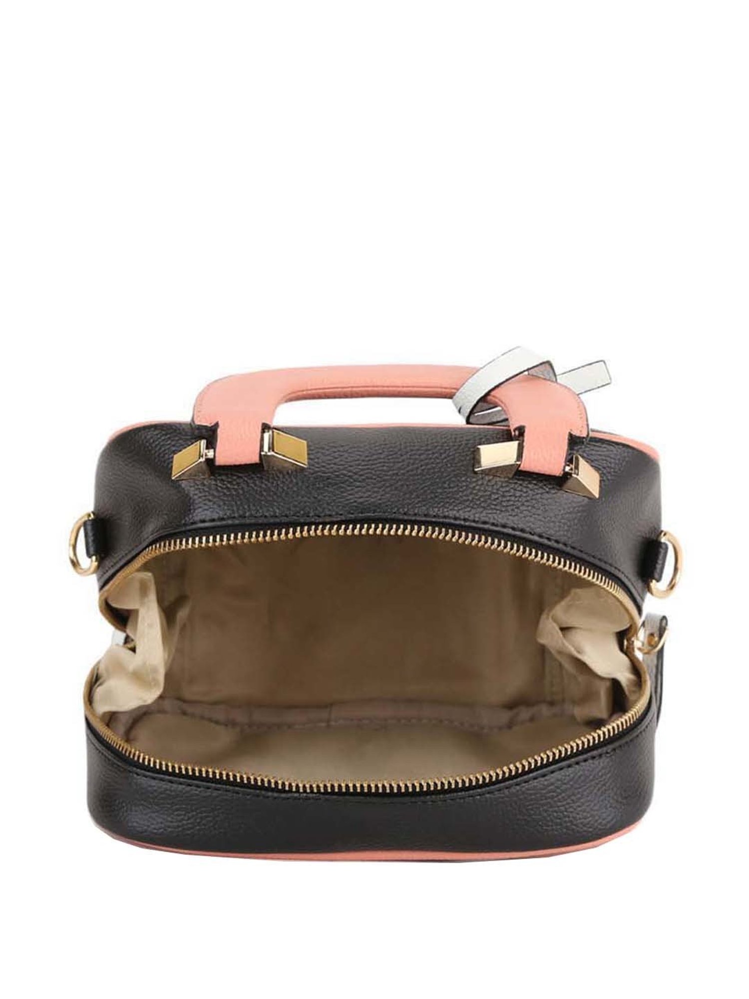 KLEIO Black Solid Medium Handbag