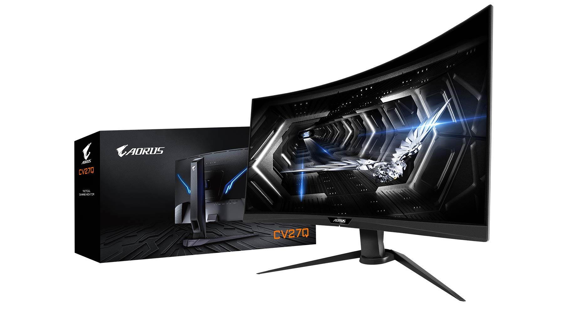 AORUS CV27Q 27" Frameless Curved 1500R Gaming Monitor, QHD 1440p, 90% DCI-P3 Color Accurate VA Panel, 1ms 165 Hz, HDR, FreeSync Premium Pro, Height/Tilt/Swivel Adjustable, VESA, Zero Bright Dot Policy