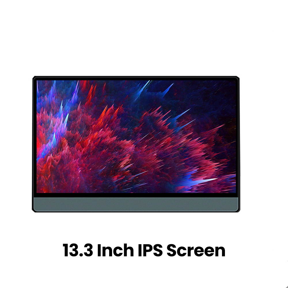 HFYZ T13 13.3-inch Full HD 1080p IPS LED Monitor with Built-in Speakers and VESA Mounting, Rotating Portrait & Landscaper, Built-in stand