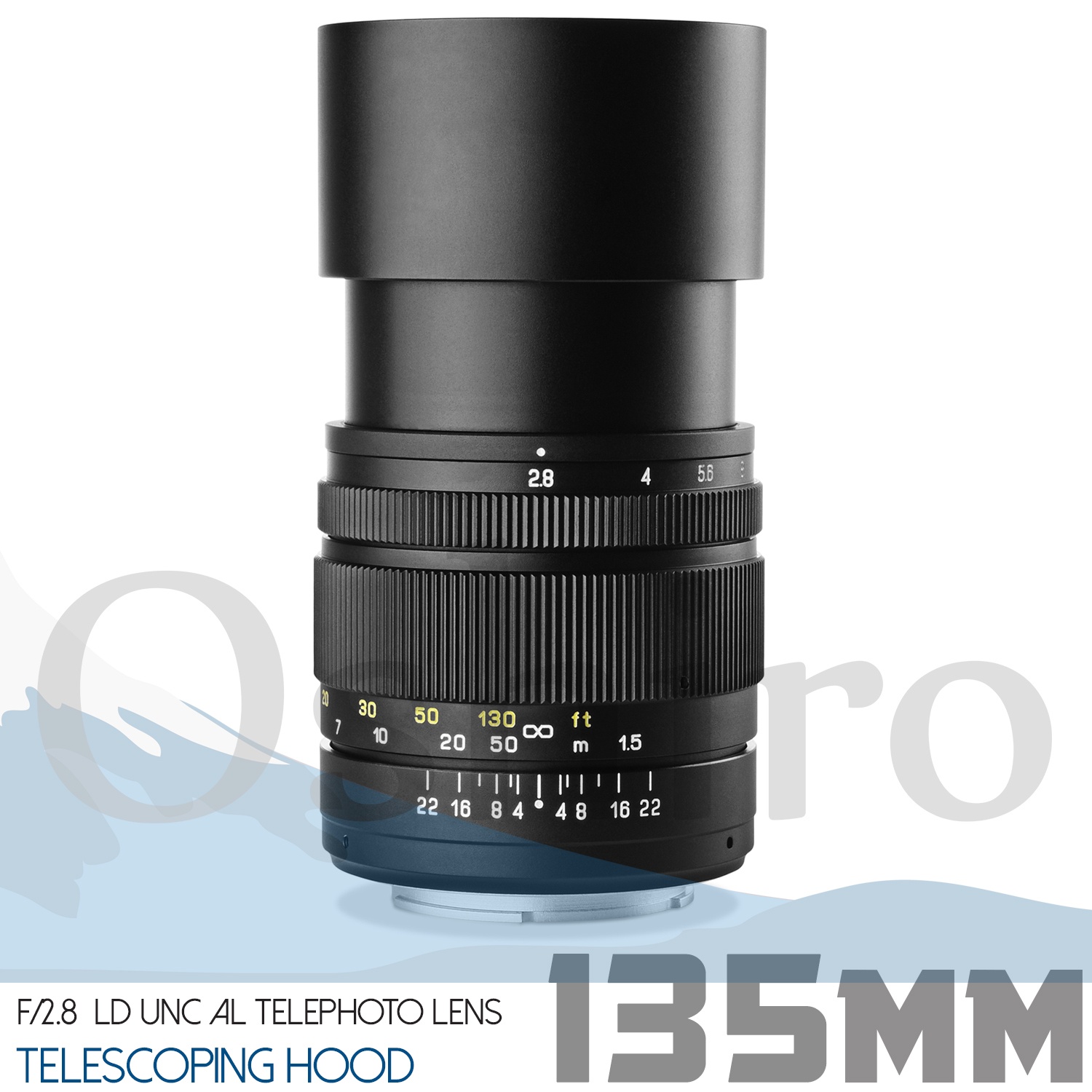 Oshiro 135mm f/2.8 LD UNC AL Telephoto Full Frame Prime Lens for Nikon D5, D4S, DF, D4, D850, D810, D750, D610, D500, D7500, D7200, D5600, D5500, D5300, D5200, D3400, D3300, D3200 Digital SLR Cameras