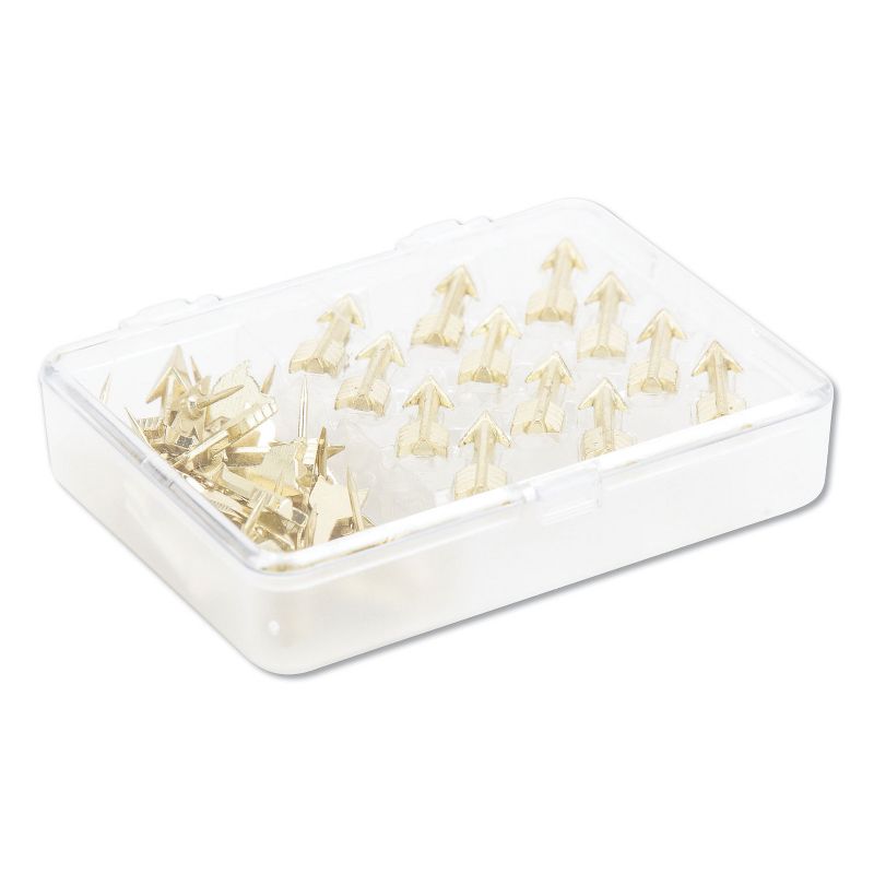 U Brands Fashion Push Pins, Steel, Gold, 3/8", 36/Pack 3083U0624