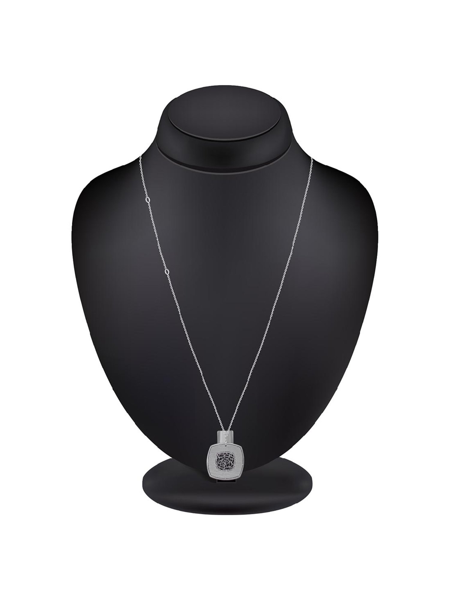 Rihi by P.C. Chandra Jewellers Square Pendant With Chain For Women & Girls