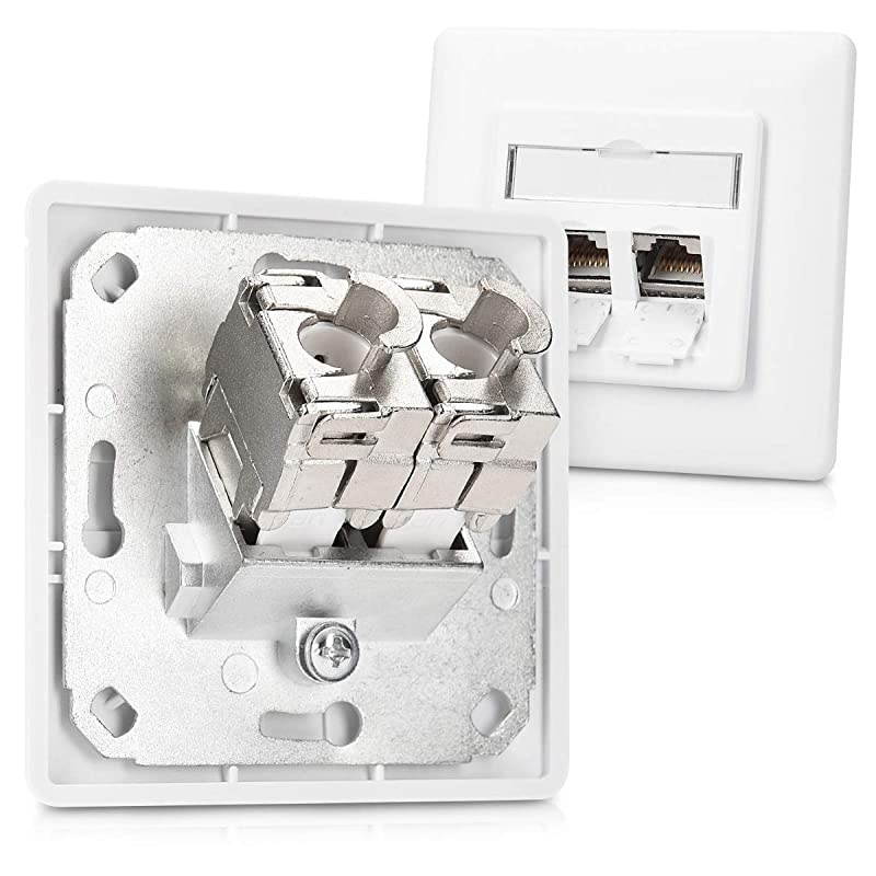 Keystone Module Jacks 6 Piece CAT6A Shielded Keystone Jack RJ45 Cat 6A Ethernet Module 10 Gbit with Shielded Metal Housing