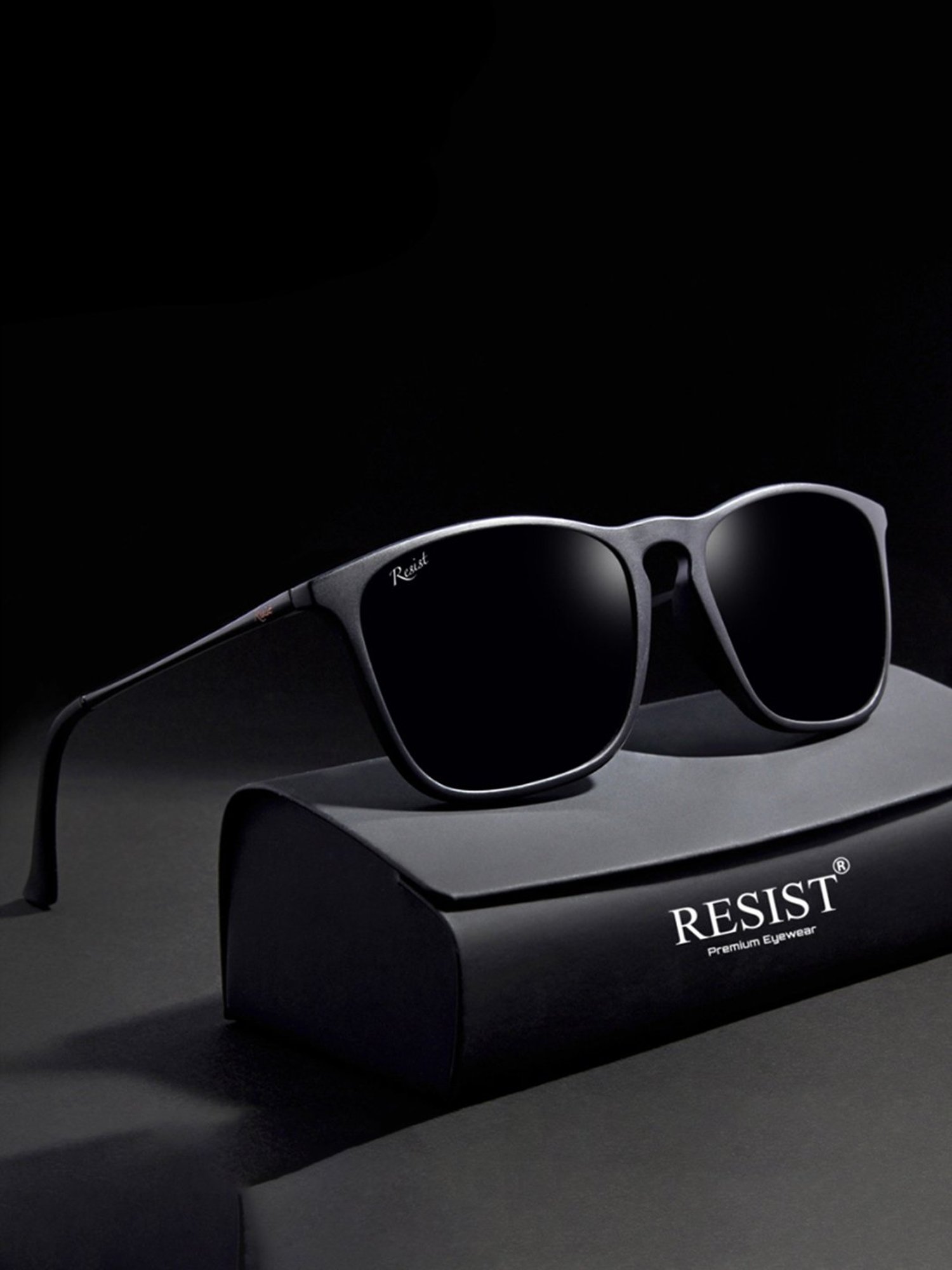 Resist Eyewear Black Wayfarer Unisex Sunglasses