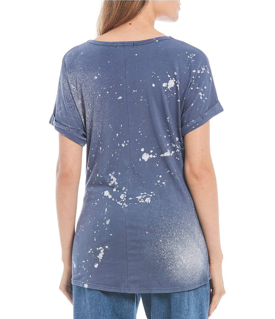 Miss Chievous Splatter Tie Dye Twist Front Knit Tee