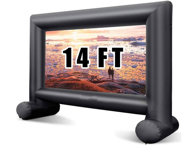 Jumbo 16 Feet Inflatable Outdoor and Indoor Theater Projector Screen - Includes Inflation Fan, Tie-Downs and Storage Bag - Supports Front and Rear Projection