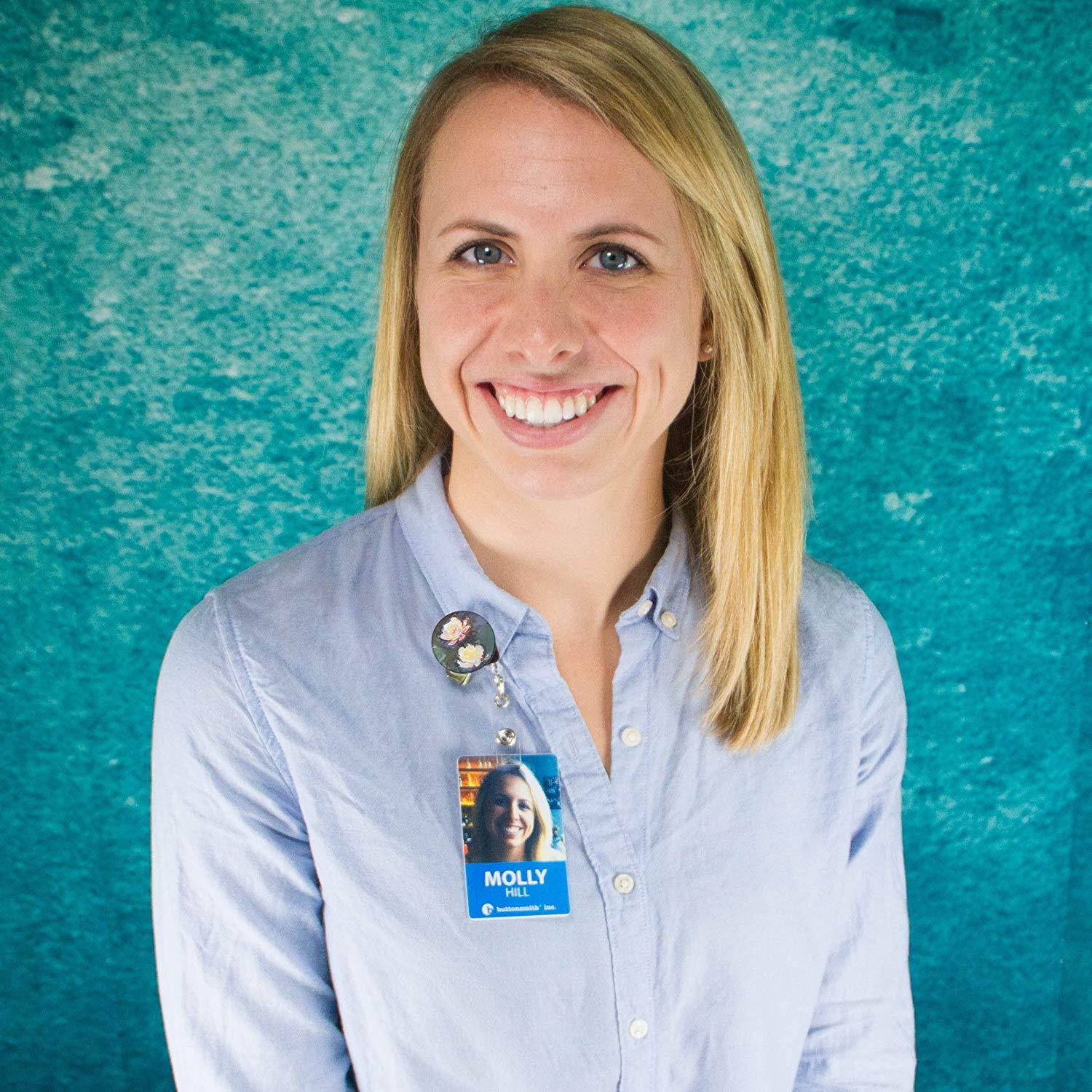 Buttonsmith Monet Tinker Reel Deluxe Retractable Badge Reel With Belt Clip and Extra-Long 36 inch Standard Duty Cord - Made in the USA, 1 Year Warranty