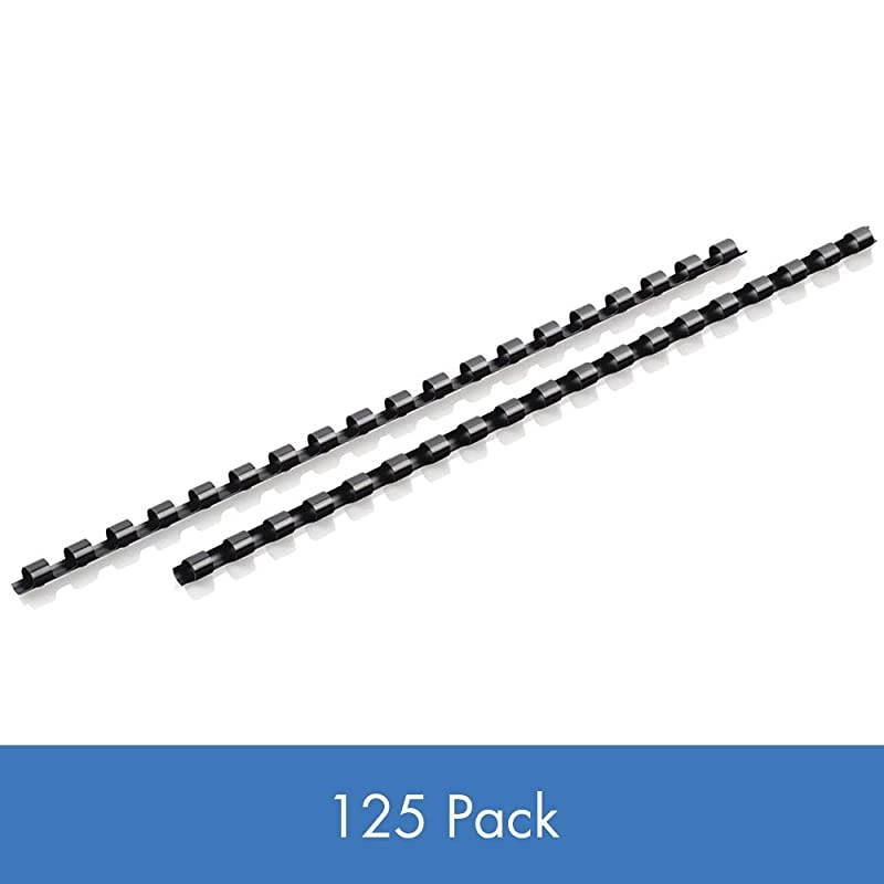 CombBind Binding SpinesSpiralsCoilsCombs 14 25 Sheet Capacity Black 125 Pack 4000130