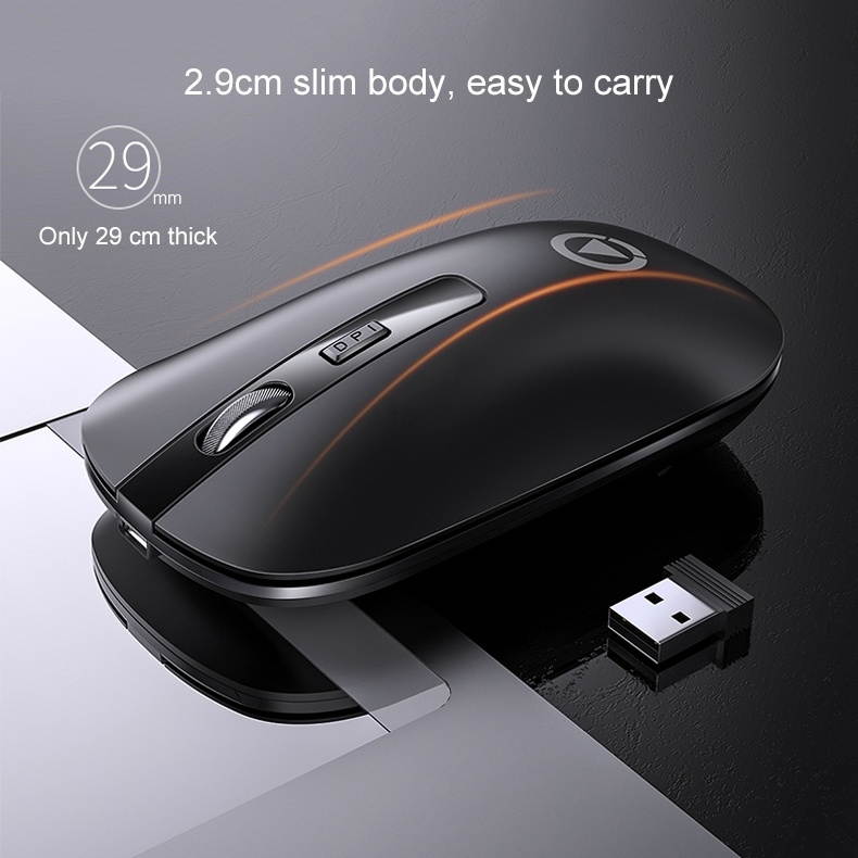HXSJ Ergonomic Optical Office 2.4G Wireless Gaming Mouse Mice Adjustable 2400 DPI with 6 Buttons for Laptop PC Notebook Computer