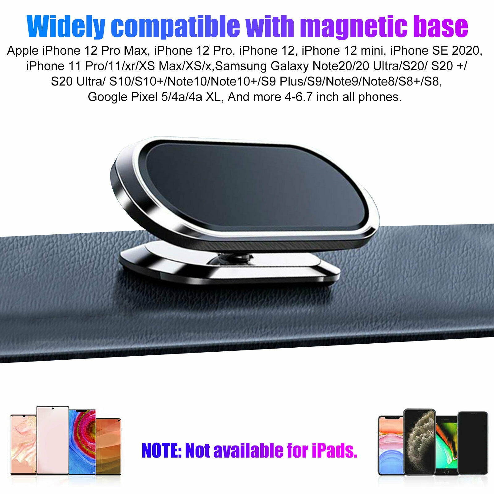 360&deg;Magnetic Car Cell Phone Holder Dashboard Desk Mount Stand for iPhone