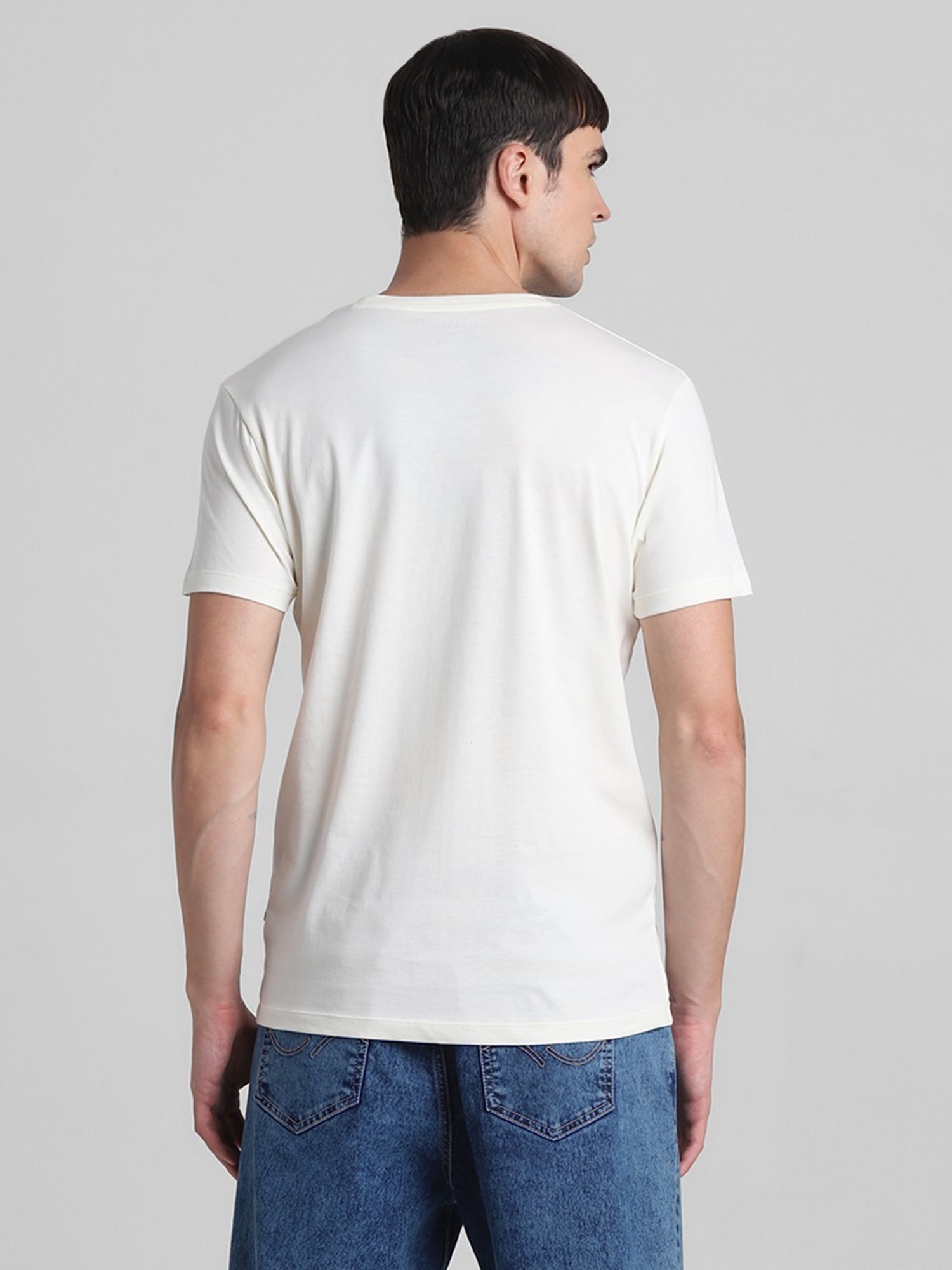 Jack & Jones Star White Cotton Slim Fit T-Shirt