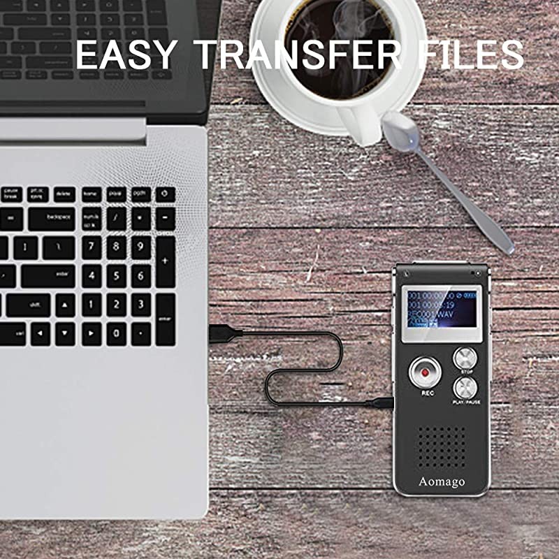 Digital Voice Recorder Voice Activated Recorder for Lectures Meetings Interviews  8GB Audio Recorder Mini Portable Tape Dictaphone with Playback USB MP3