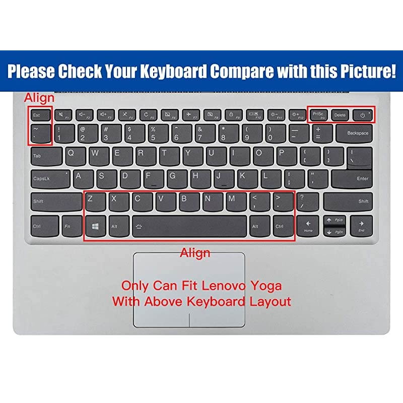Lenovo Yoga 730 Keyboard Cover , Silicone Keyboard Skin Lenovo Flex 15/Flex 14, Lenovo Yoga C740 C940 C930 13.9 Inch,Lenovo Yoga 720 13.3" 12.5" Protector(Purple+Clear)