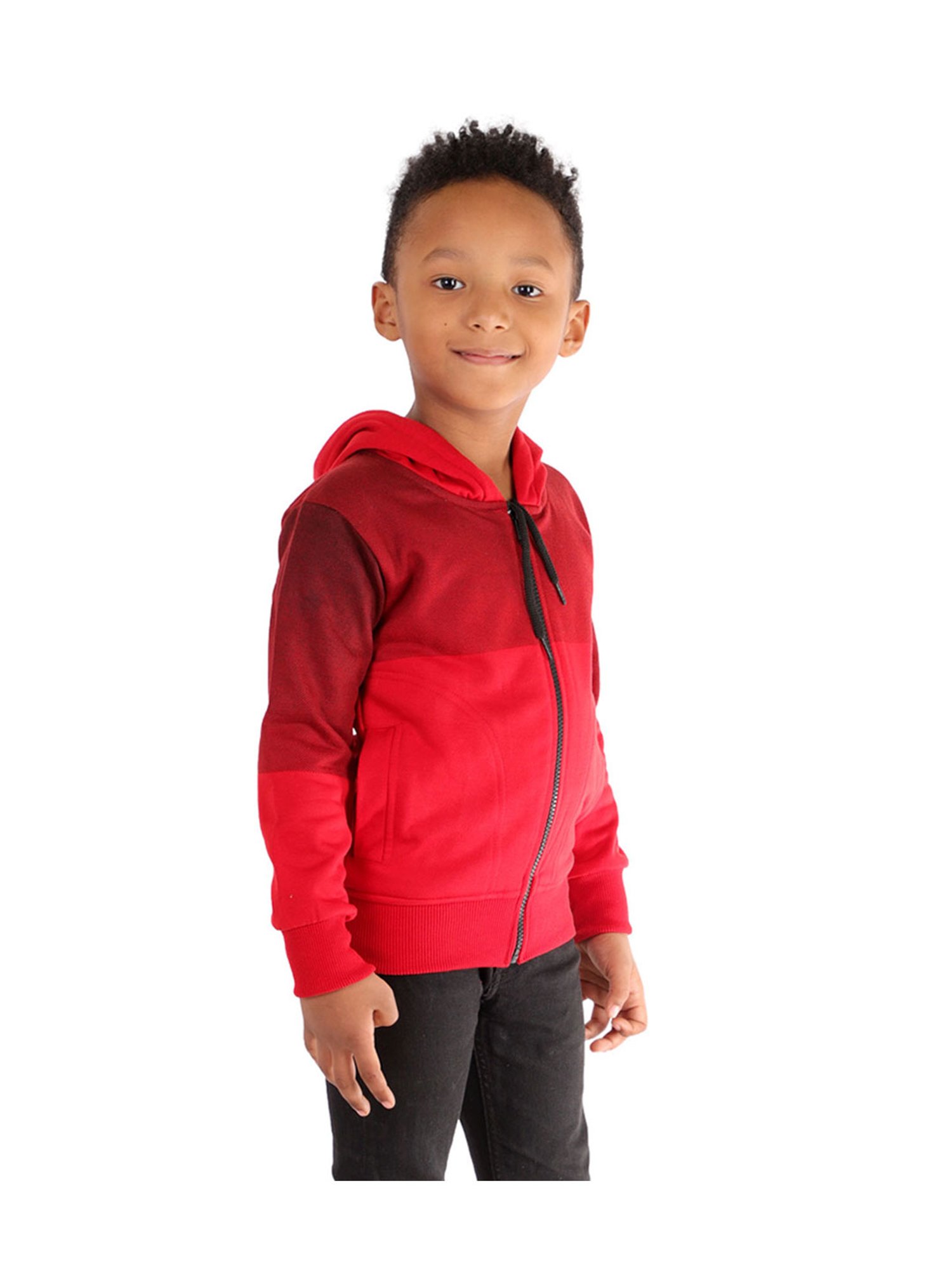 Ahhaaaa Kids Red Solid Hoodie
