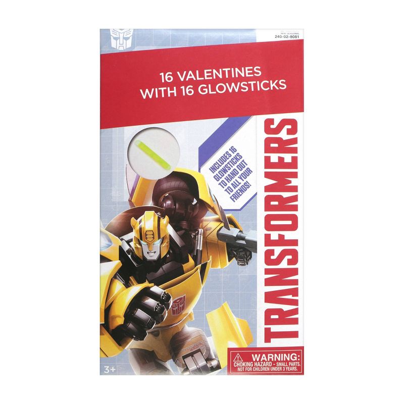 Transformers 16ct Valentines With Glow Sticks