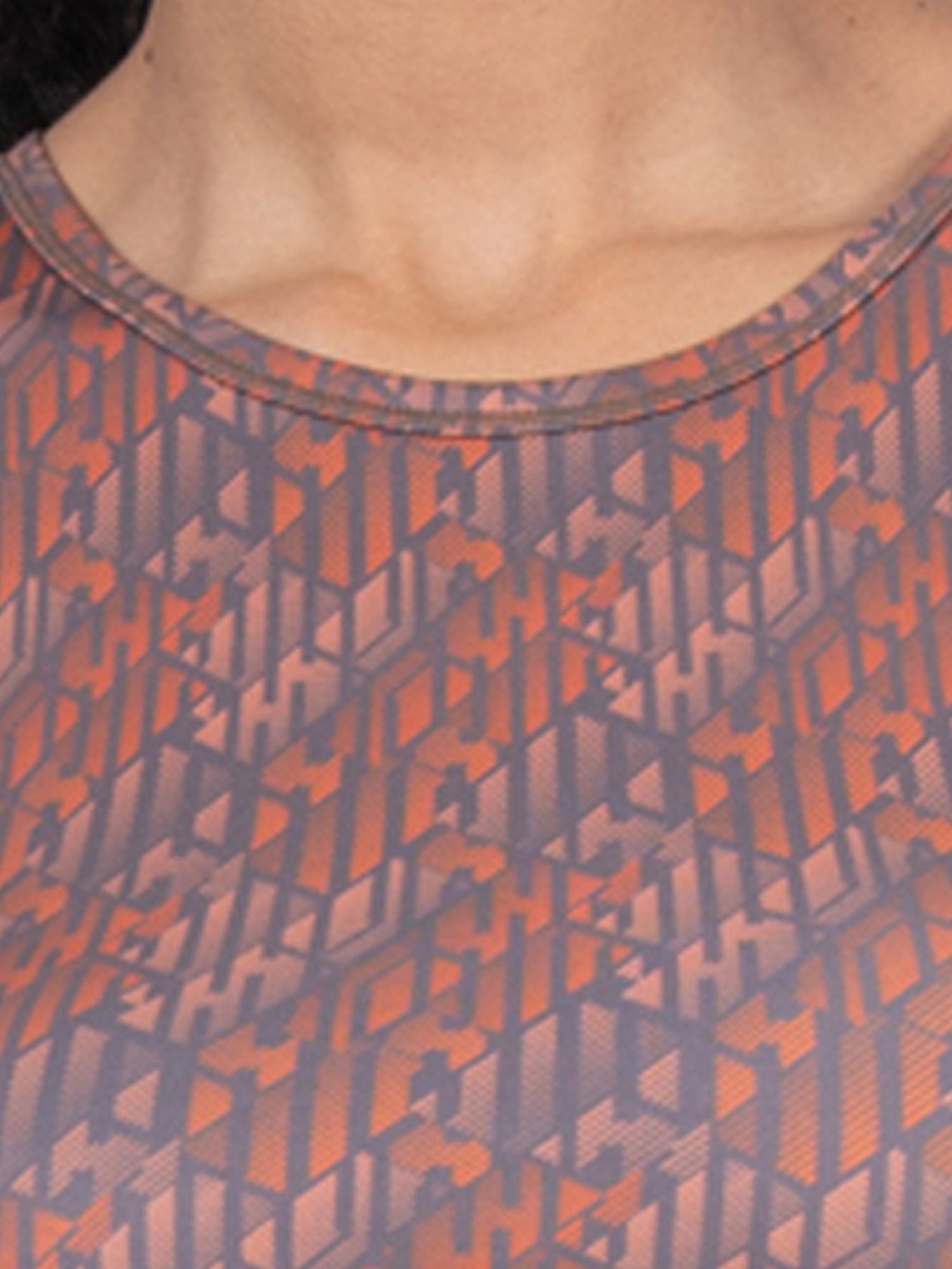 Soie Multicolor Geometric Print Crop Top