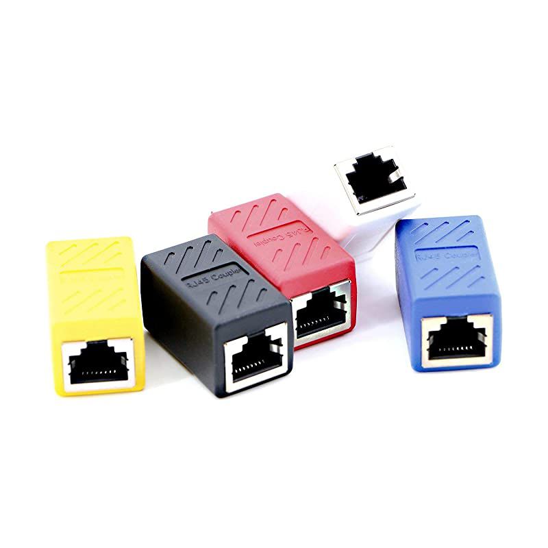 RJ45 Coupler inLine Coupler Cat6 Cat5e Cat5 Ethernet Cable Extender Adapter Female to Female 5 Pack