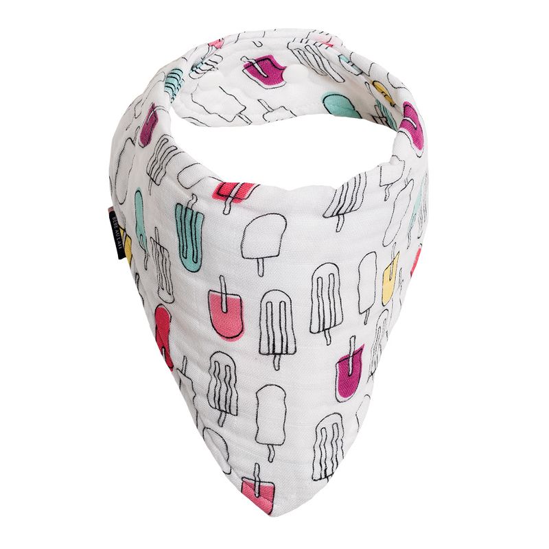 Bebe au Lait Muslin Popsicle Print Bandana Bib - White