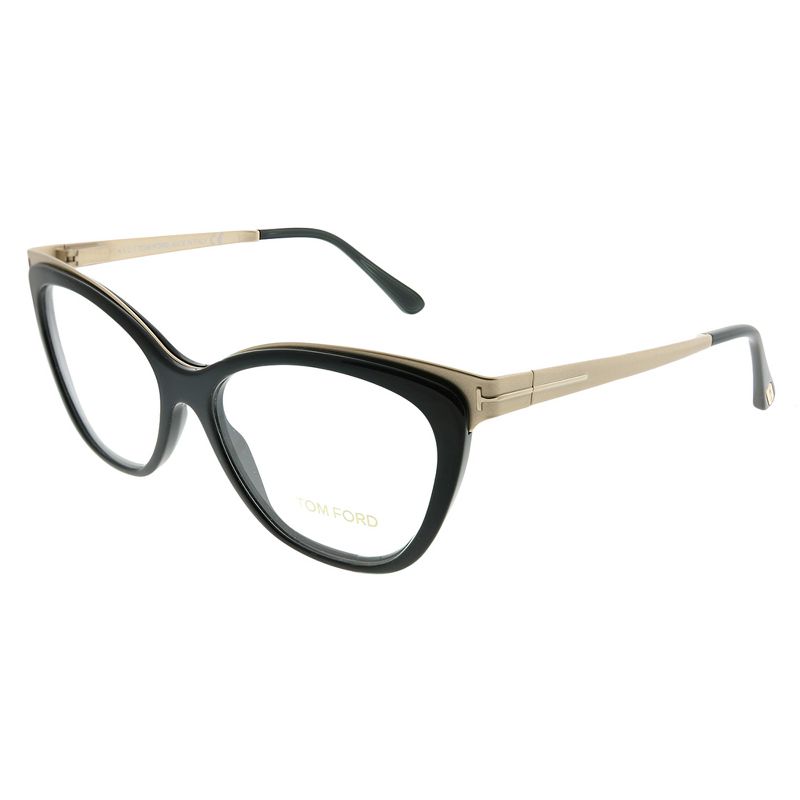 Tom Ford  001 Womens Cat-Eye Eyeglasses Shiny Black Gold 54mm