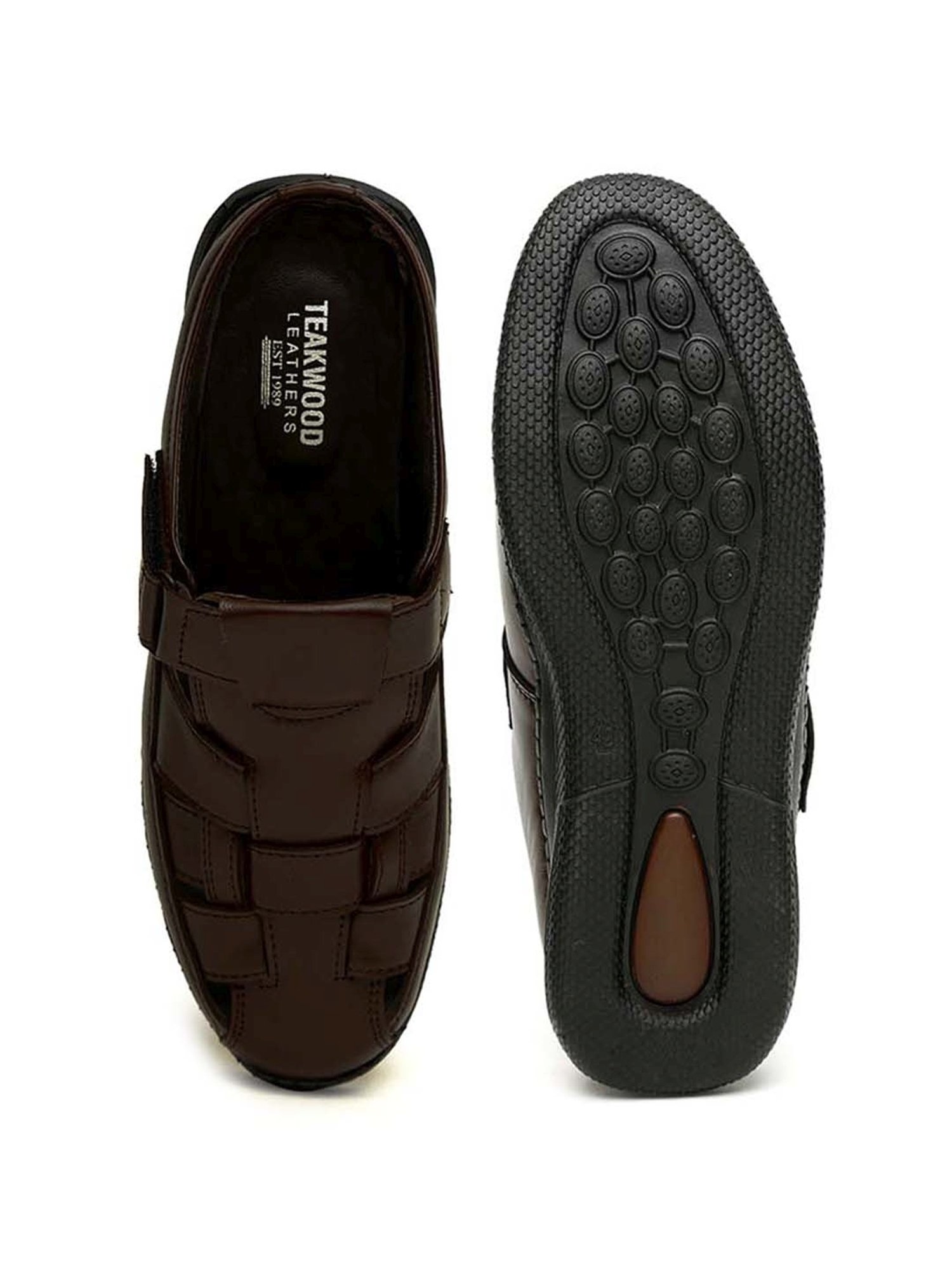 Teakwood Leathers Men's Brown Fisherman Sandals