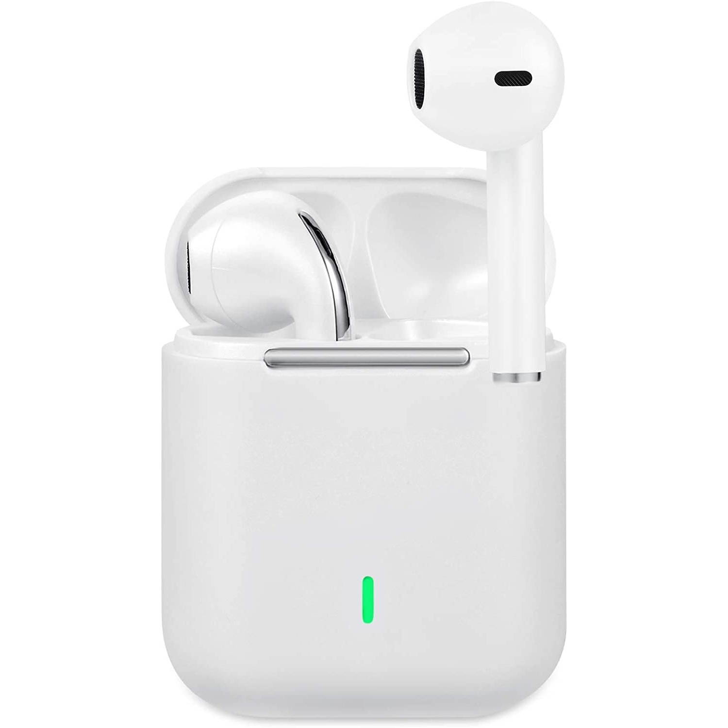 Dartwood True Wireless Earbuds - Portable Splashproof Headphones with Bluetooth Connectivity, Immersive Sound, Mic and Volume Control (White)