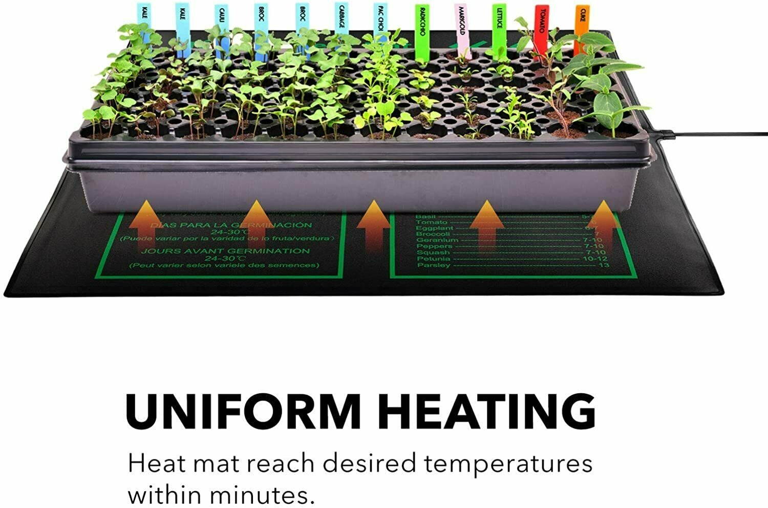 Seedling Heat Mat 20" x 20.75" with Heng Thermostat Outlet Controller
