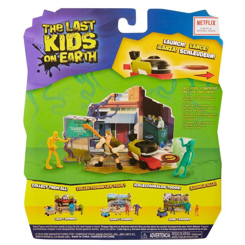 The Last Kids on Earth Dirk Action Figure 2.5" - Hero Pack Playset with 2 Zombies & Disk Launcher
