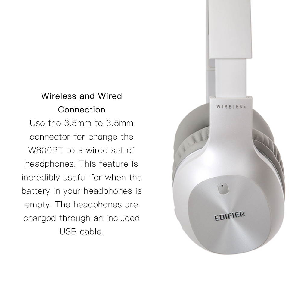 Edifier W800BT Stereo Bluetooth 4.0 Headset Wireless Bluetooth Headset Music Computer Noise Reduction HIFI Headset Call
