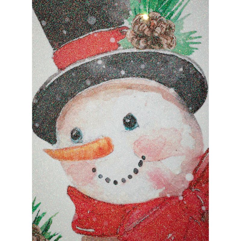 Sullivans LED Snowman Canvas Wall Decor 20"H Multicolored