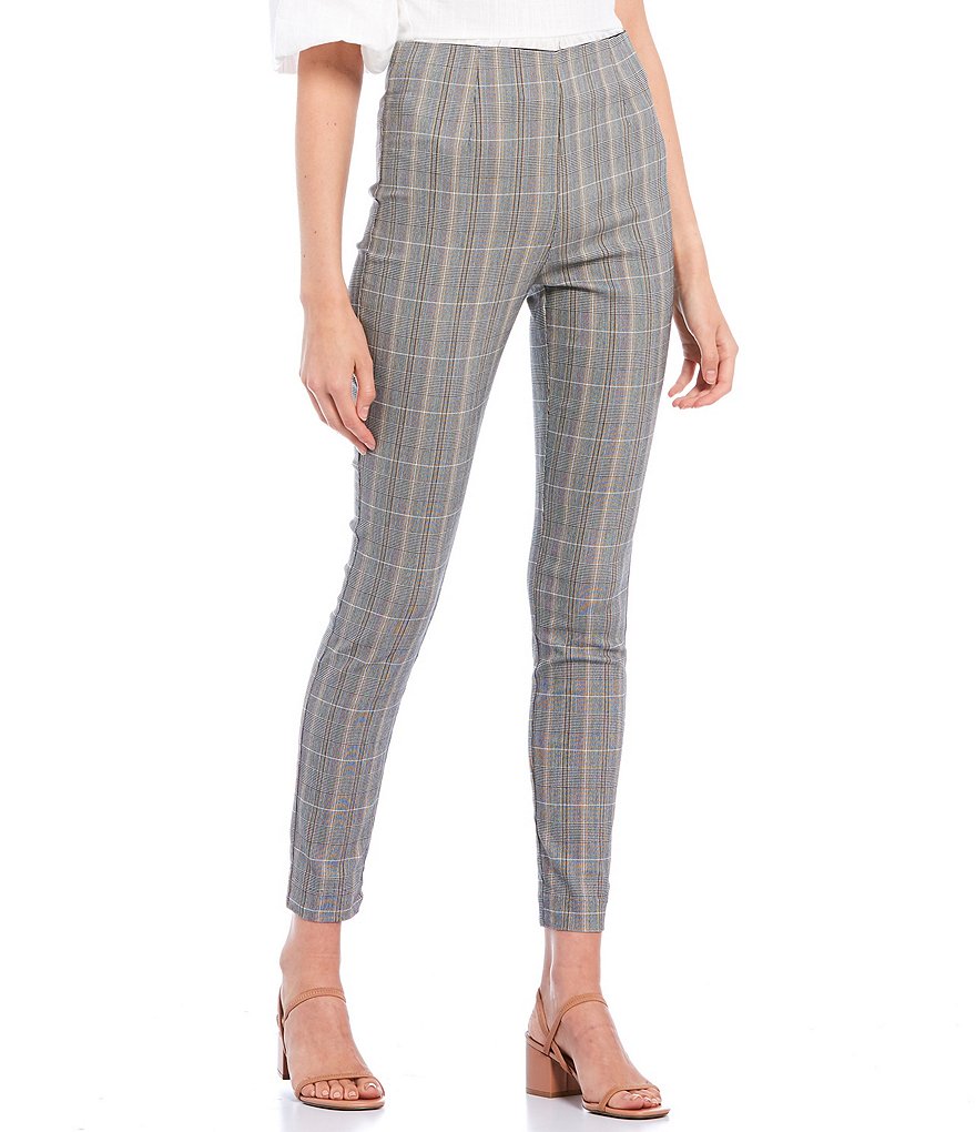 Takara High Rise Menswear Plaid Pull-On Pants
