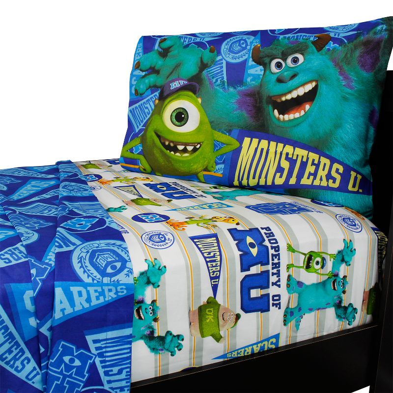 Monsters U Twin Sheet Set 3pc Scare Pennant Bed Accessories - Monsters University..