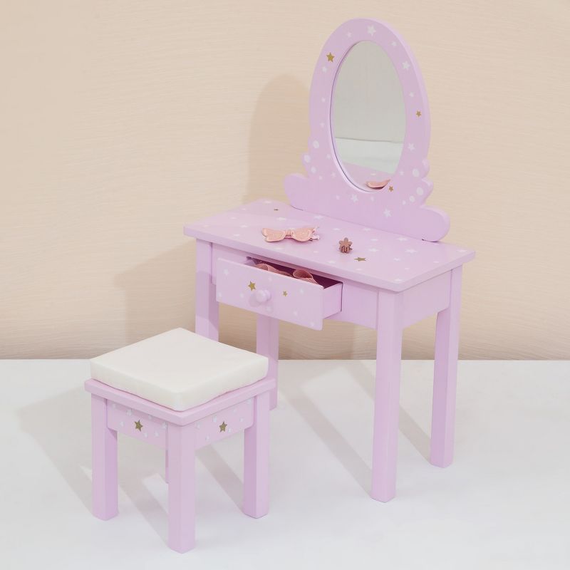 Olivia's Little World - Twinkle Stars Princess 18" Doll Vanity Table & Stool Set