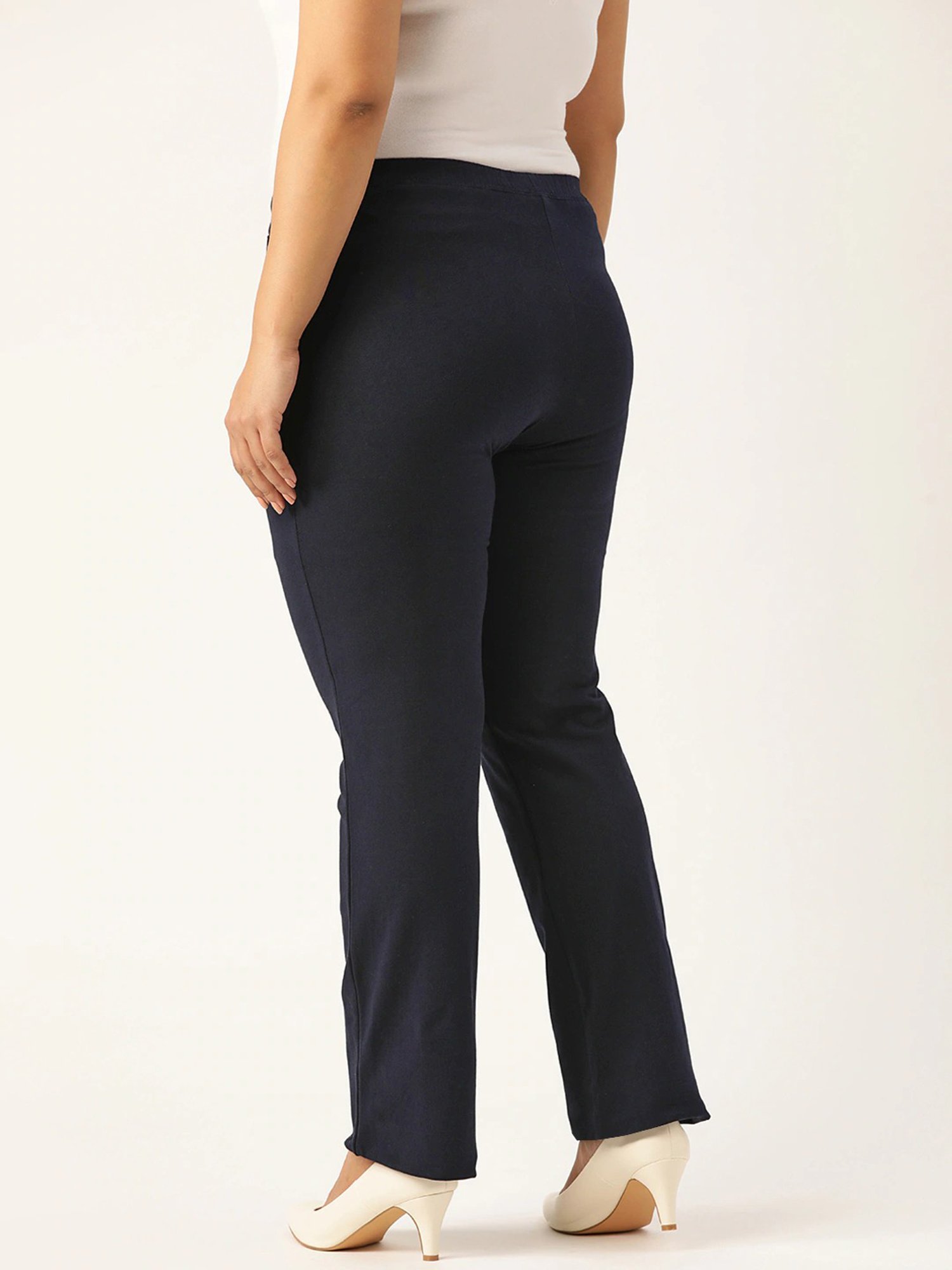 theRebelinme Navy Cotton Regular Fit Pants