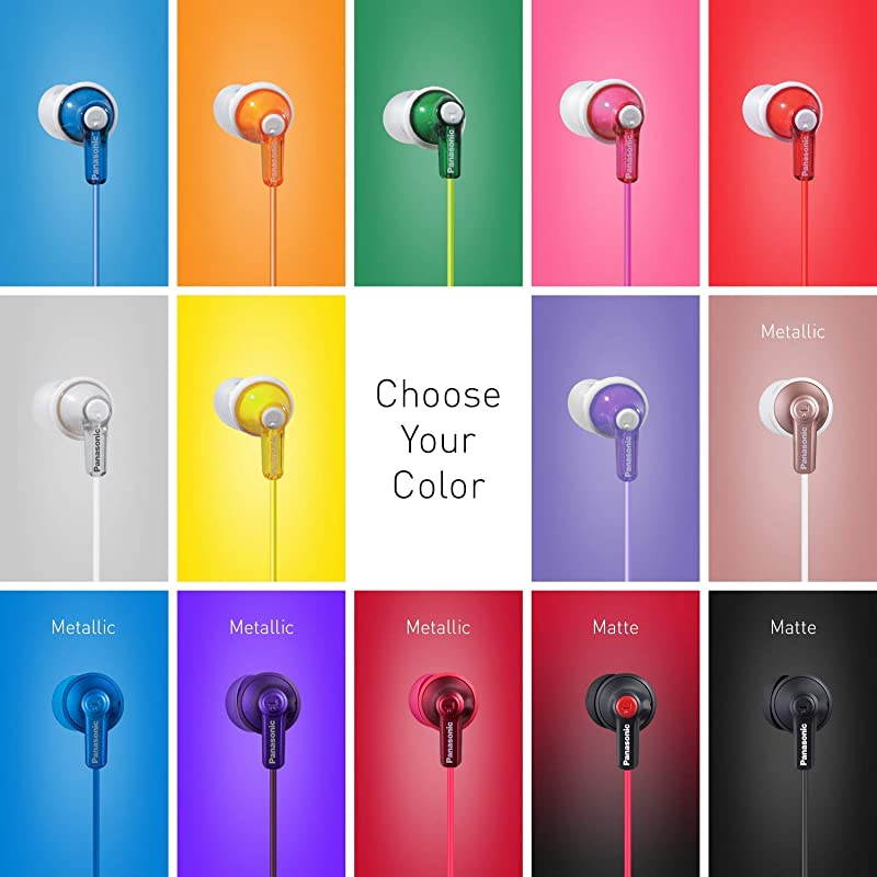 ErgoFit InEar Earbud Headphones RPHJE120KA Matte Black Dynamic CrystalClear Sound Ergonomic ComfortFit