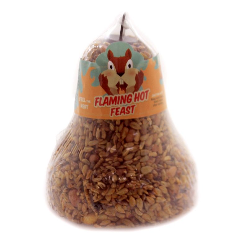 Home & Garden 4.5" Flaming Hot Feast Birdseed Bell Squirrels Defeat Mr Bird  -  Bird And Wildlife Food