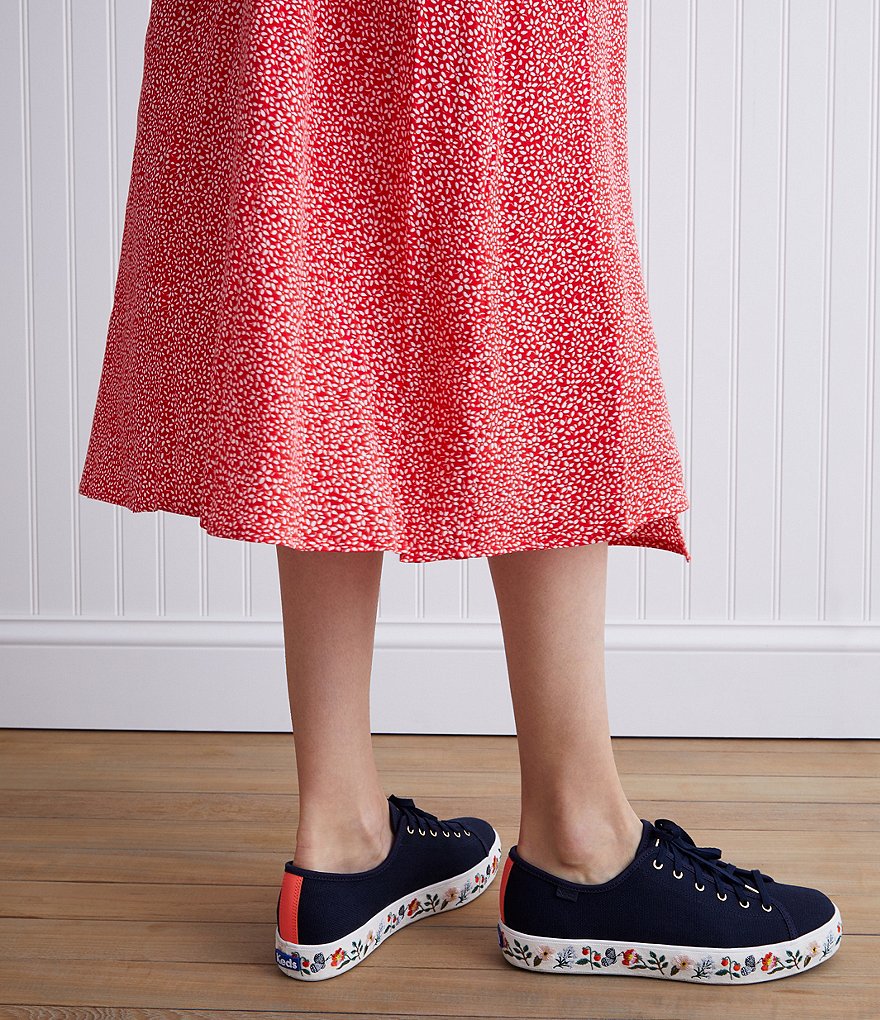 Keds Rifle Paper Co. Triple Kick Strawberry Fields Floral Sole Platform Sneakers