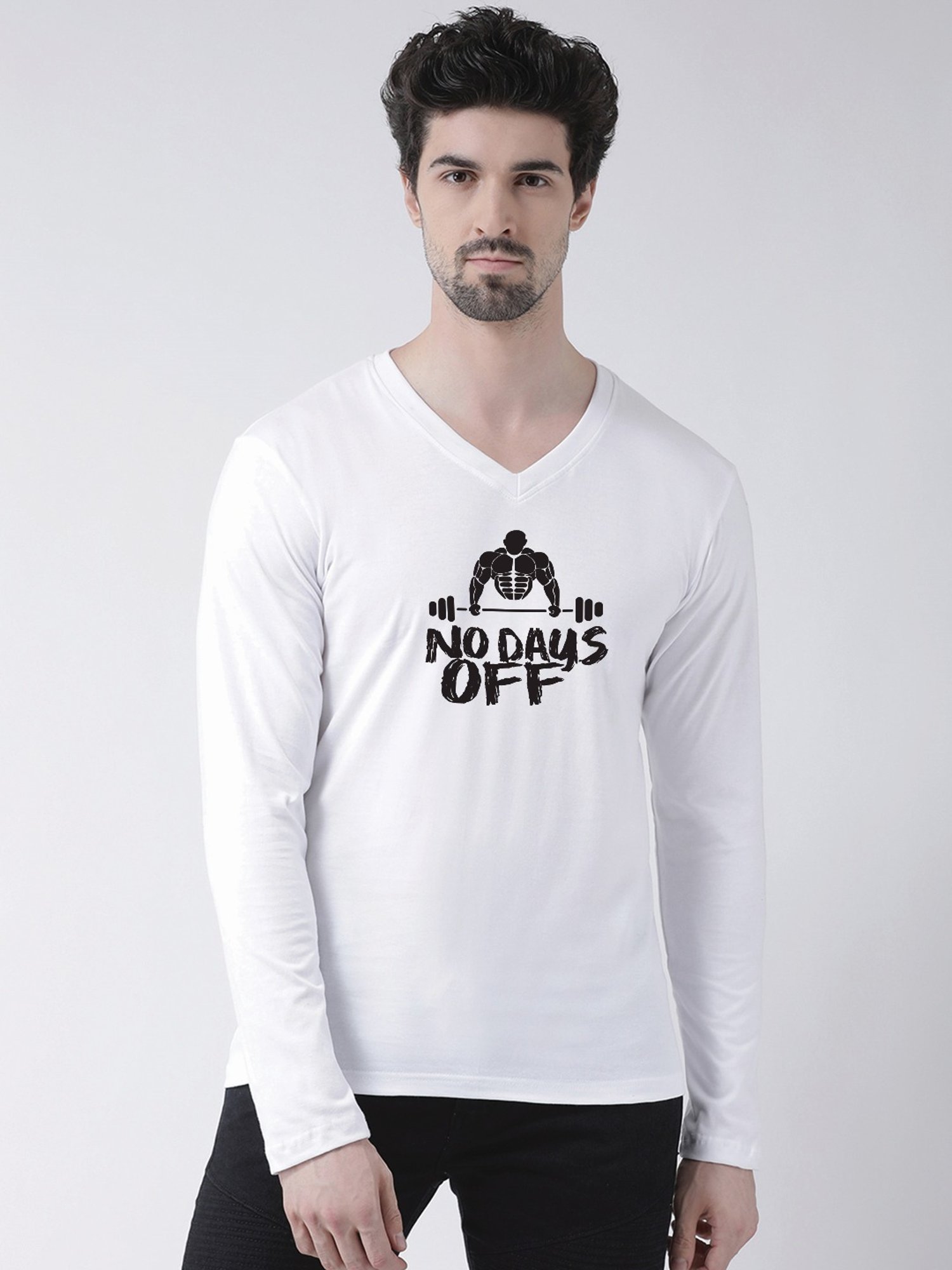 Friskers White Cotton Slim Fit Printed T-Shirt