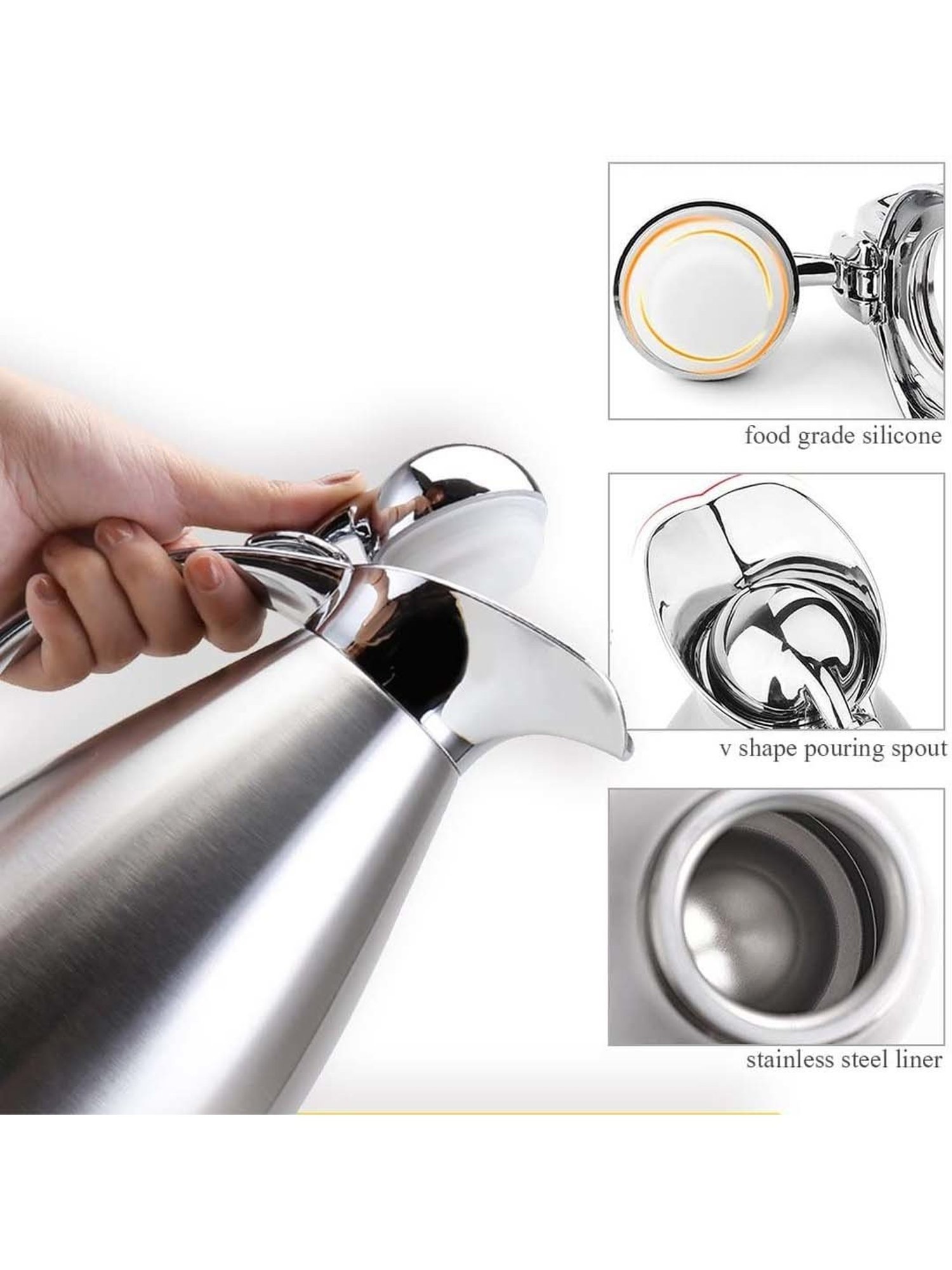 Milton Silver Stainless Steel Thermal Flask (1000 ml) - Set of 1