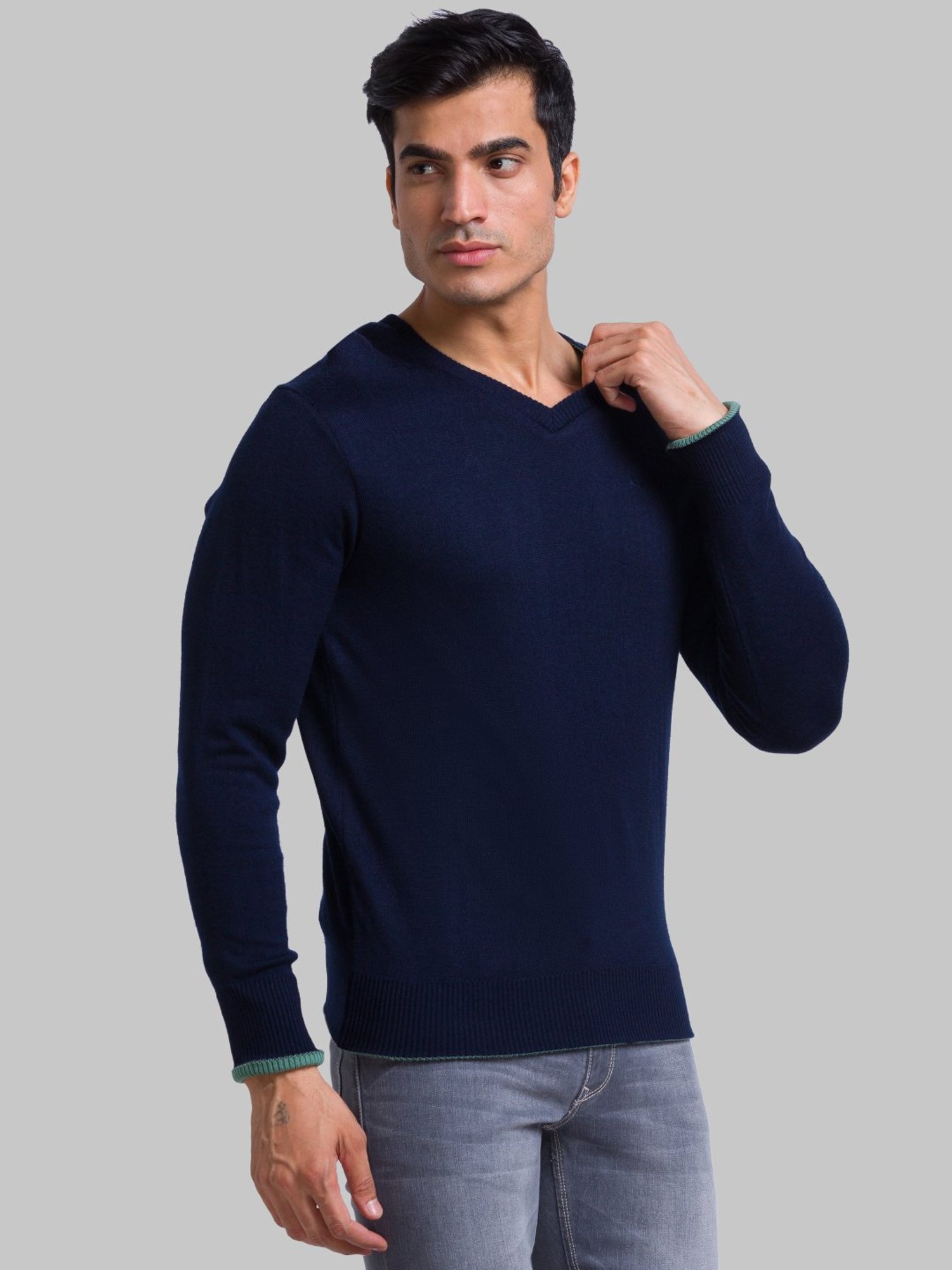 Parx Blue Regular Fit Sweater