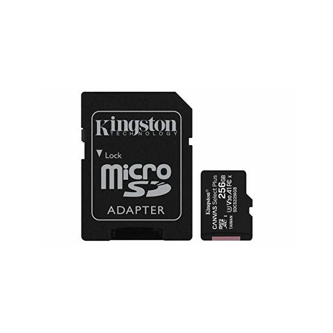 Kingston Canvas Select Plus - Flash memory card (microSDXC to SD adapter included) - 256 GB - A1 / Video Class V30 / UHS