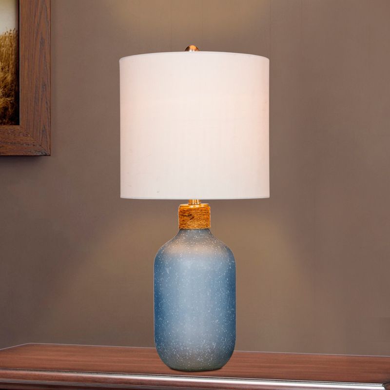 Coastal Bottle Glass Table Lamp Blue  - Fangio Lighting